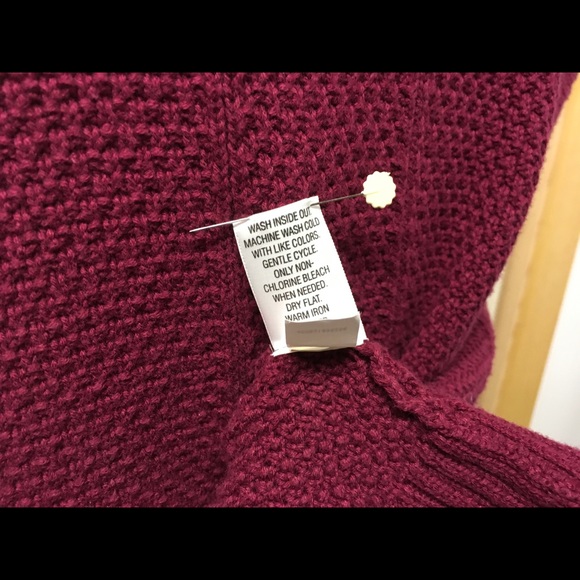 Burgundy cardigan sweater. - Picture 5 of 6